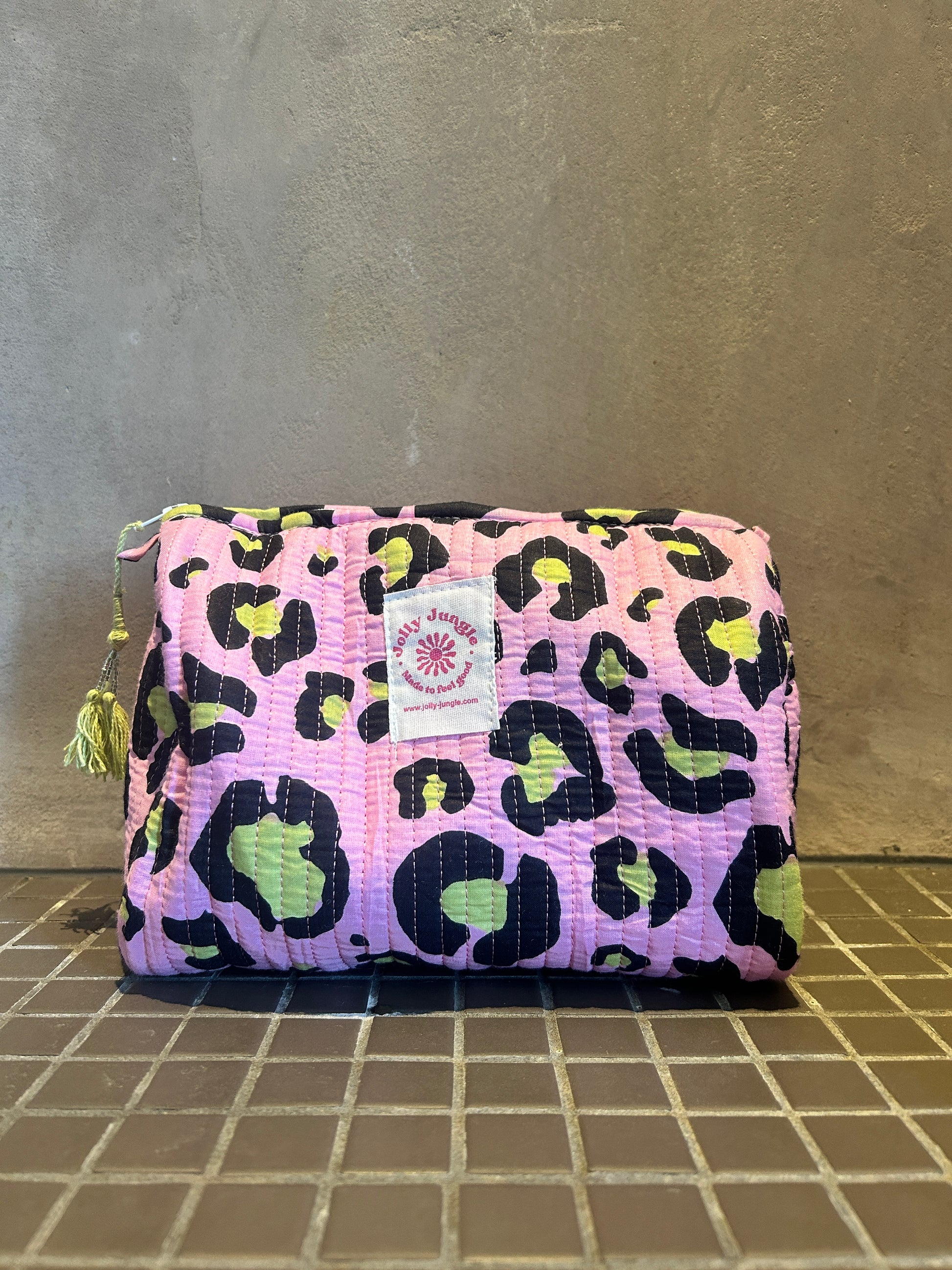 Trousse Léopard Rose et Vert