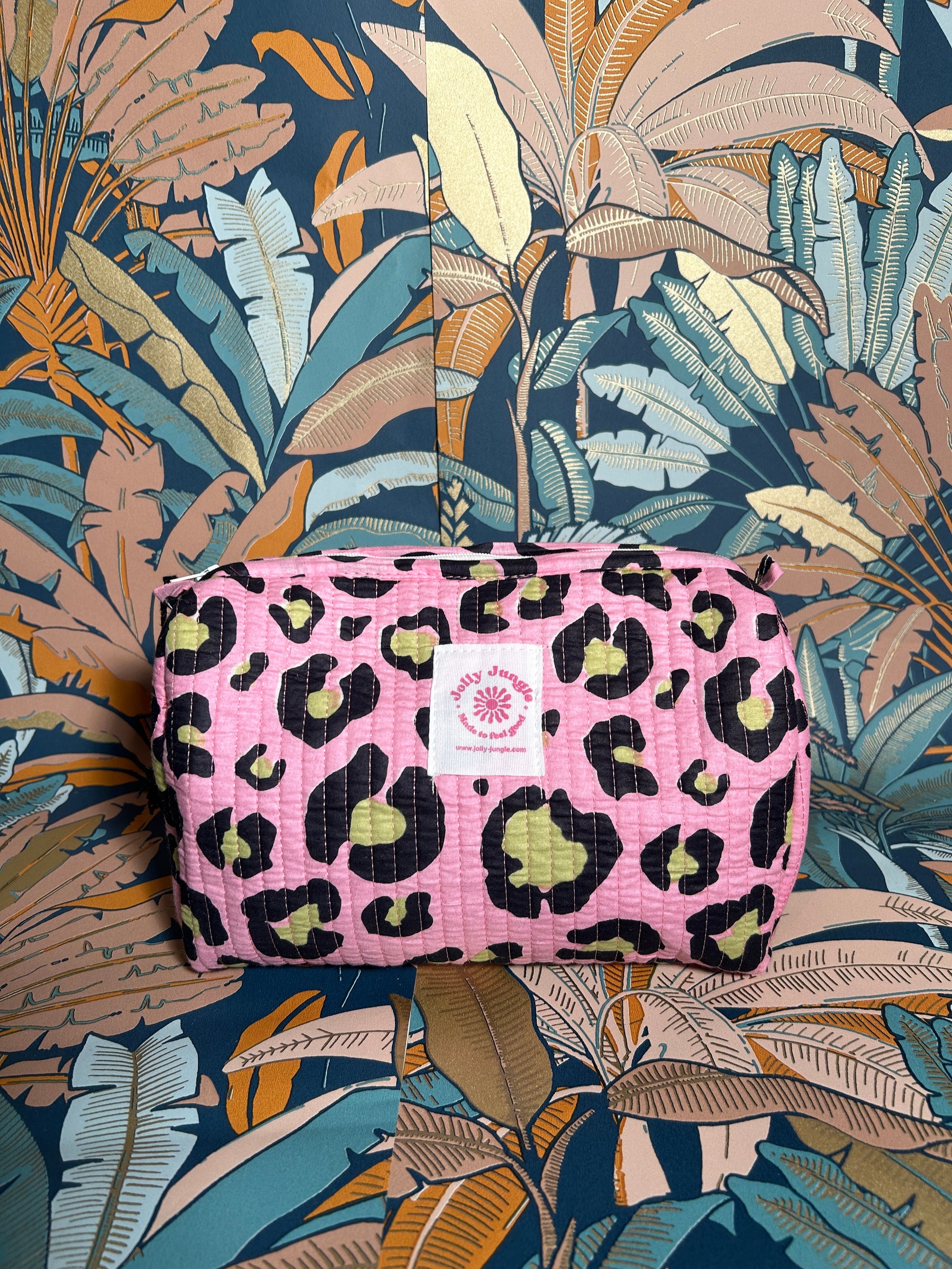 Trousse Léopard Rose et Vert 