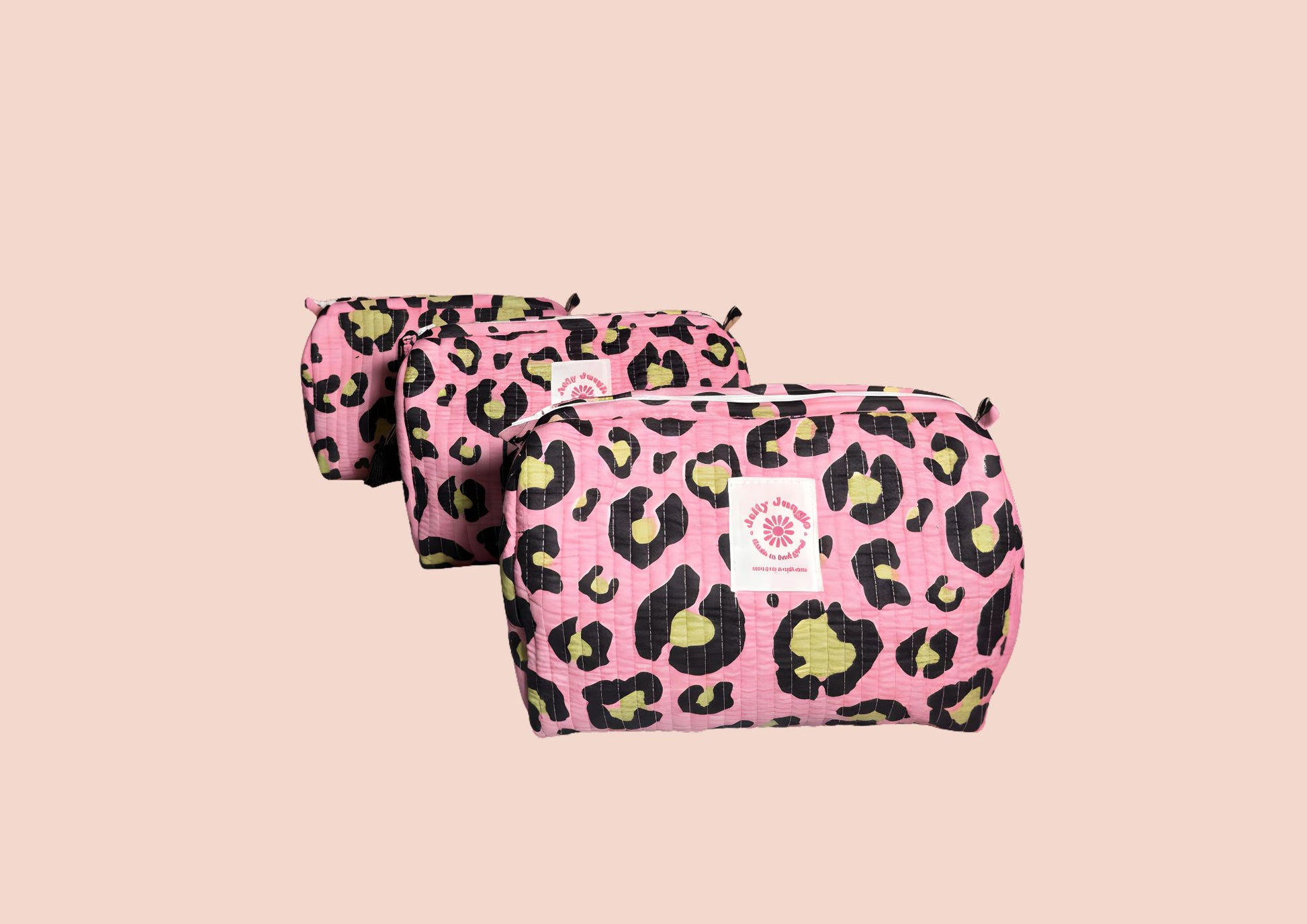 Trousse Léopard Rose et Vert 