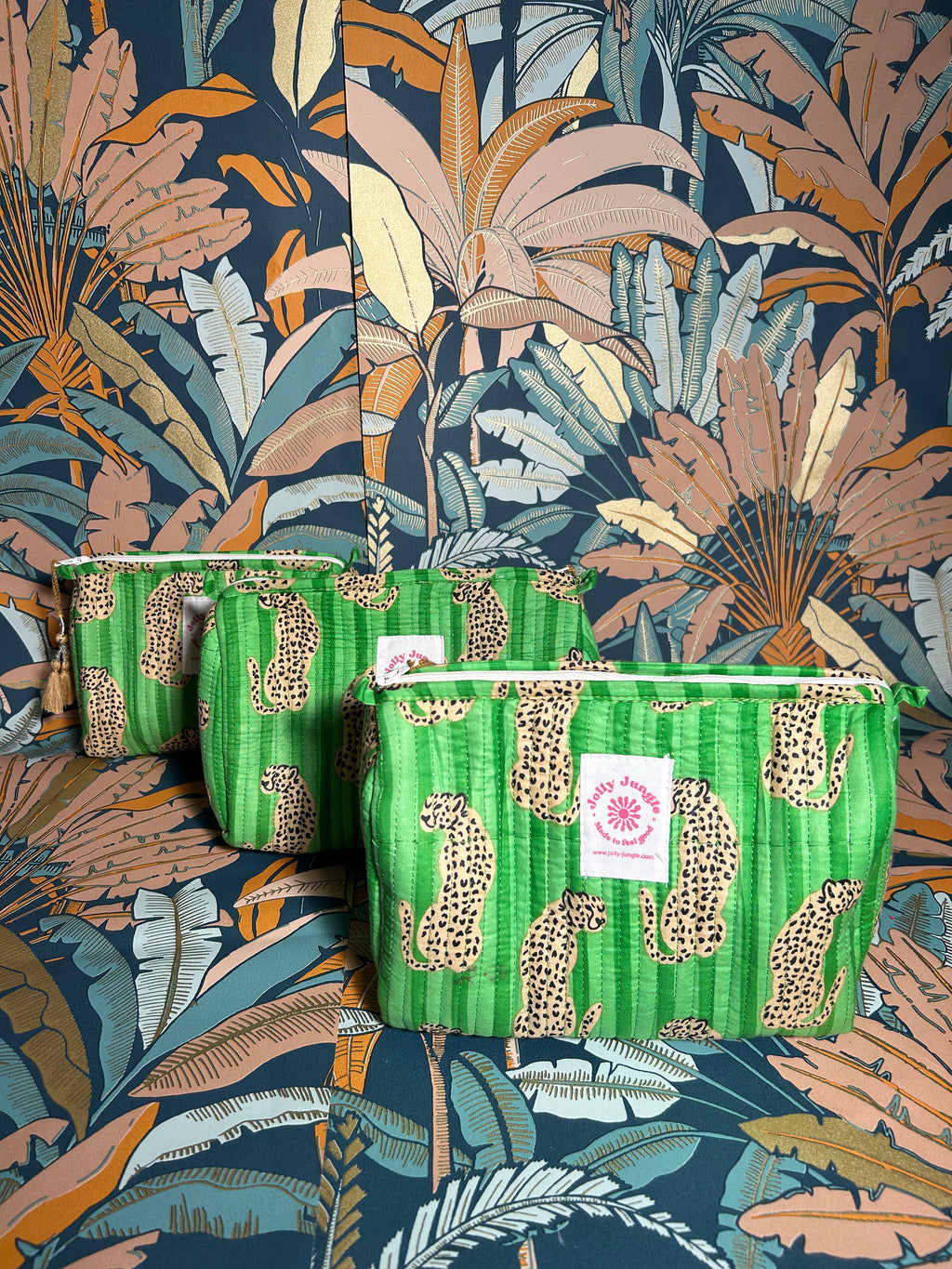 Trousse Léopard Stripes verts