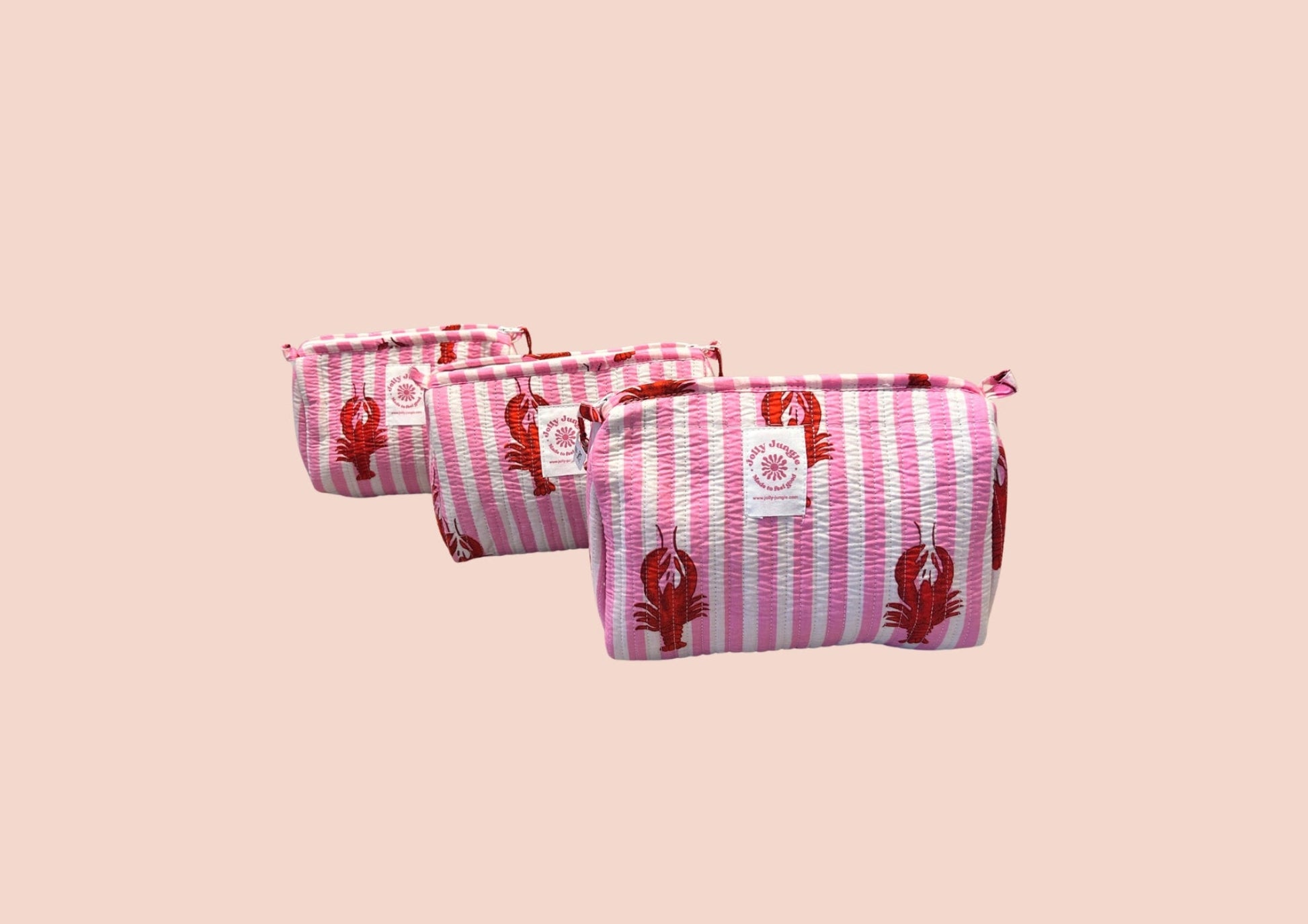 Trousse rayures roses homard
