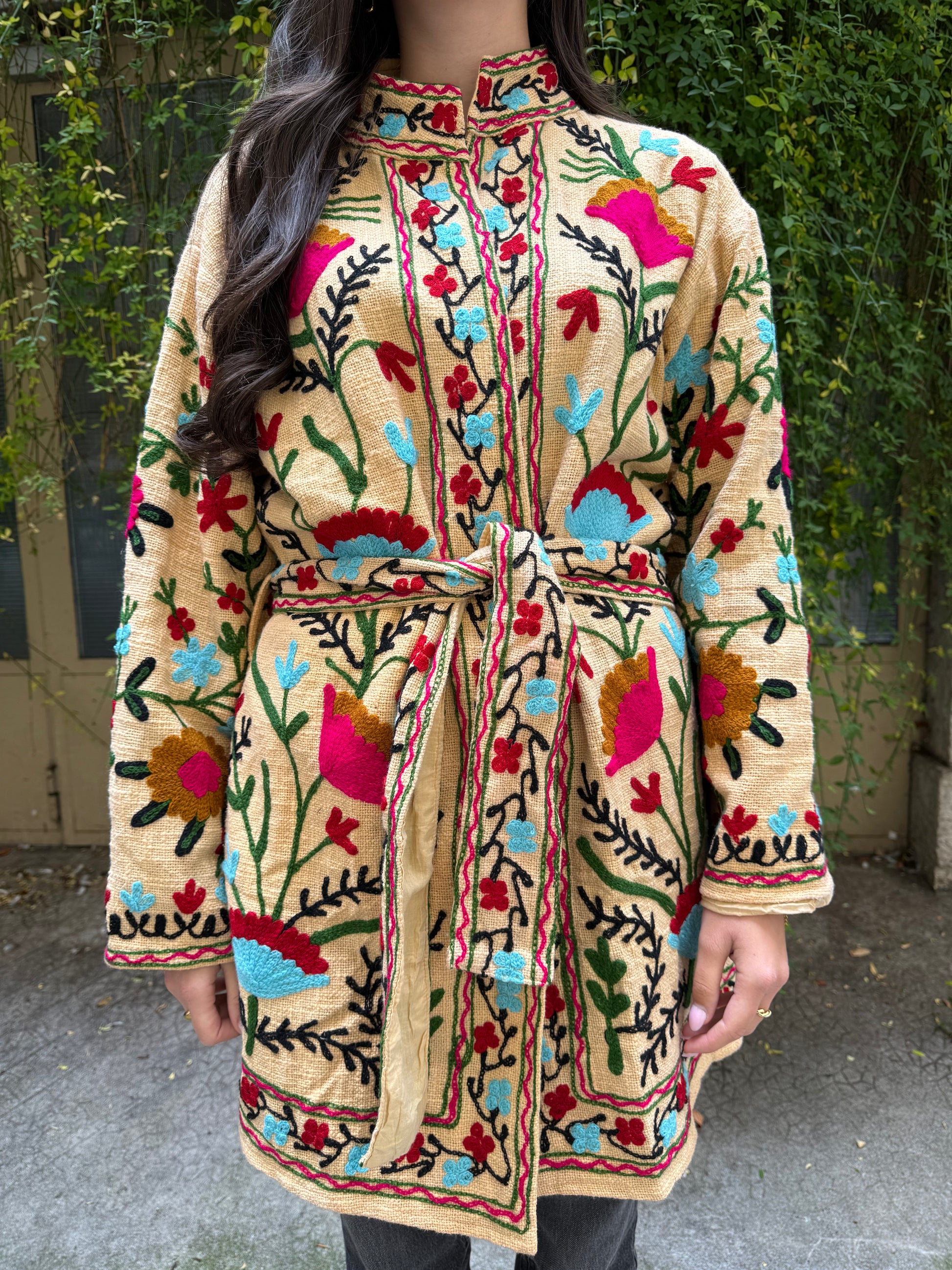 Veste Brodée Longue crème