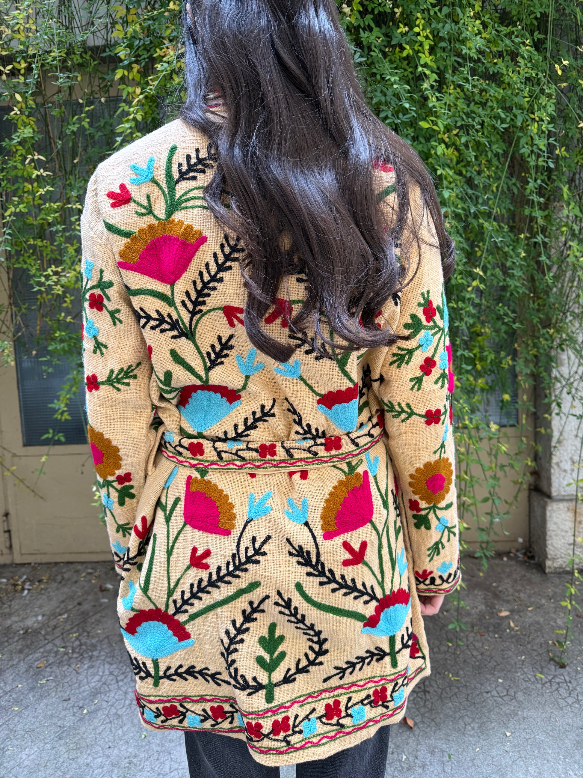 Veste Brodée Longue crème