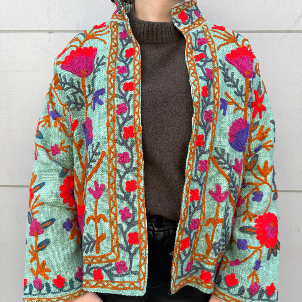 Veste Brodée Vert clair