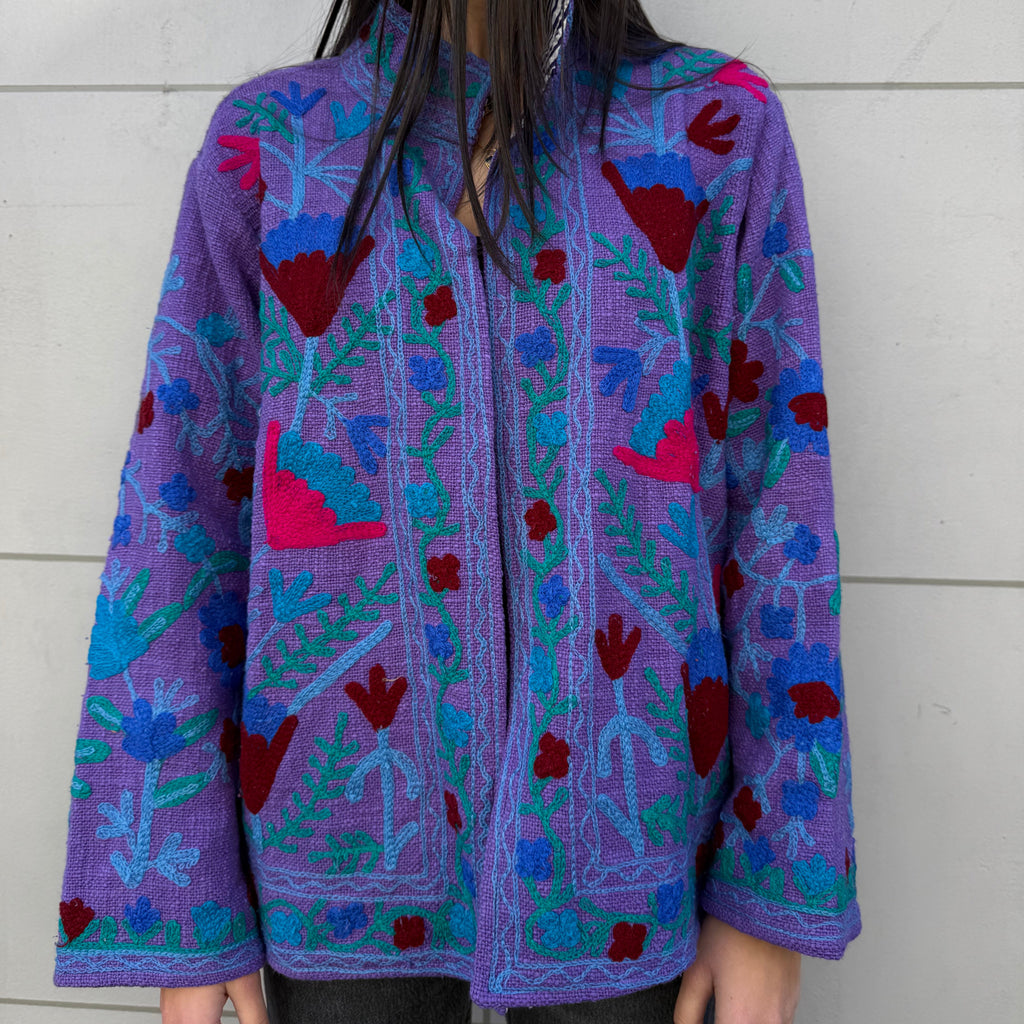 Veste Brodée Violette