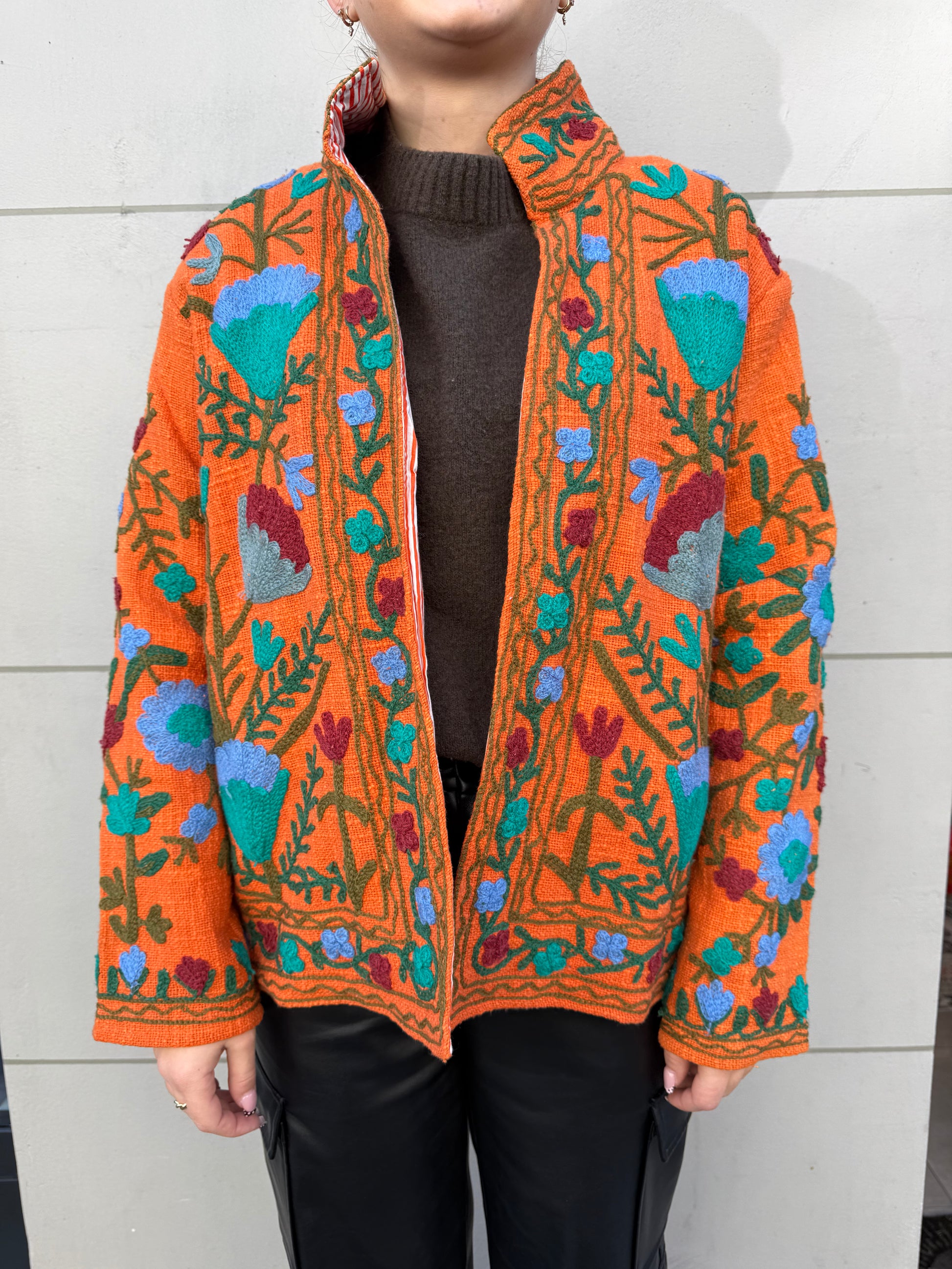 Veste Brodée Orange