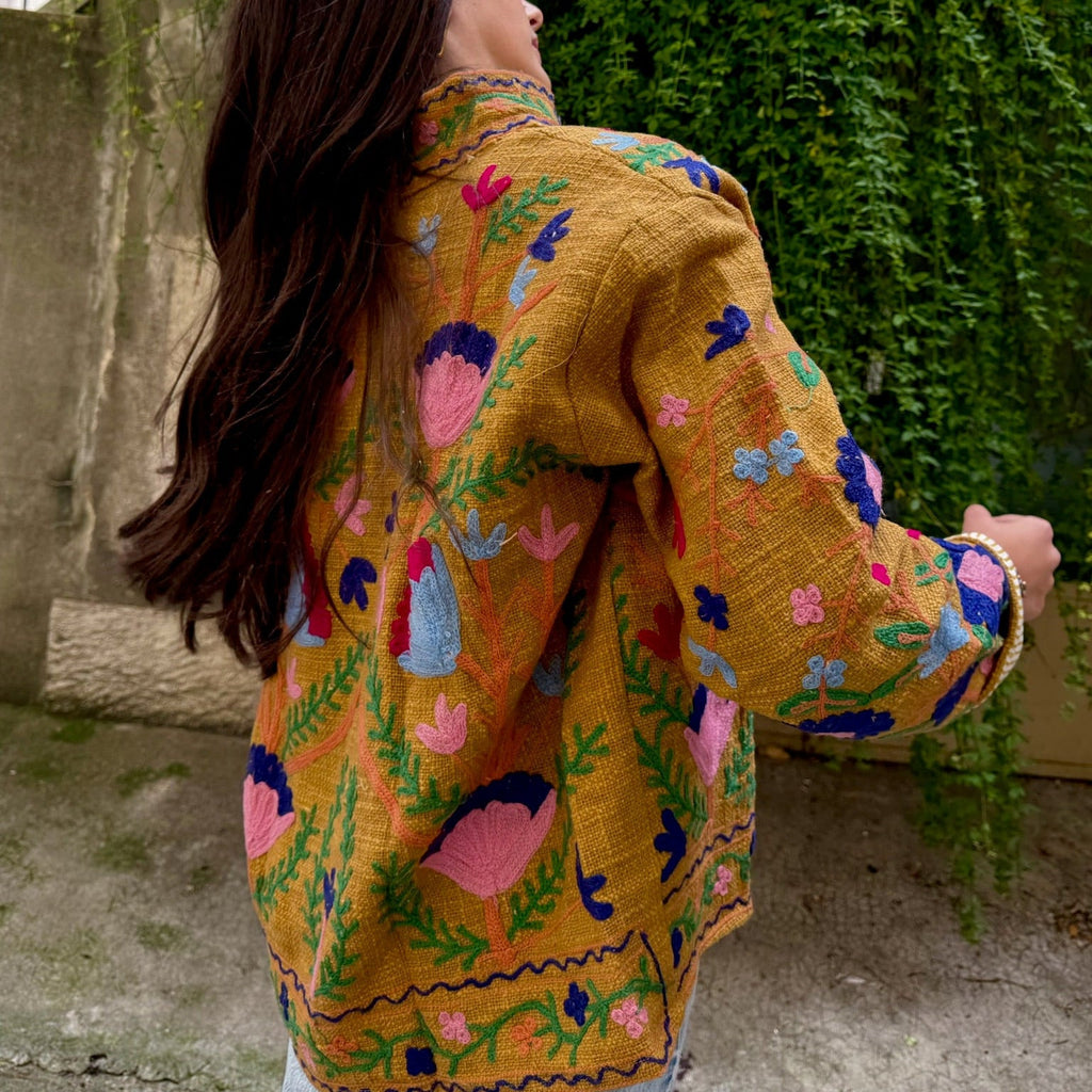 Veste Brodée Moutarde