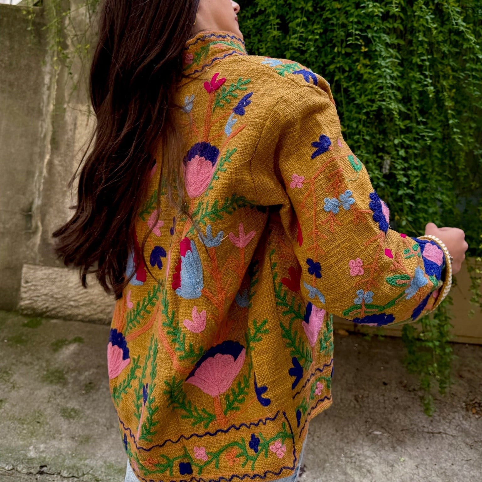 Veste Brodée Moutarde