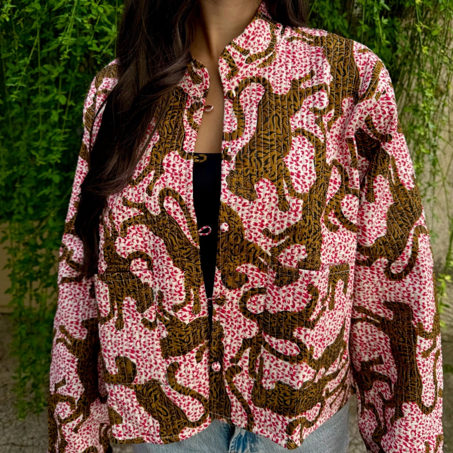 Veste Naya Léopard Rose (Réversible)