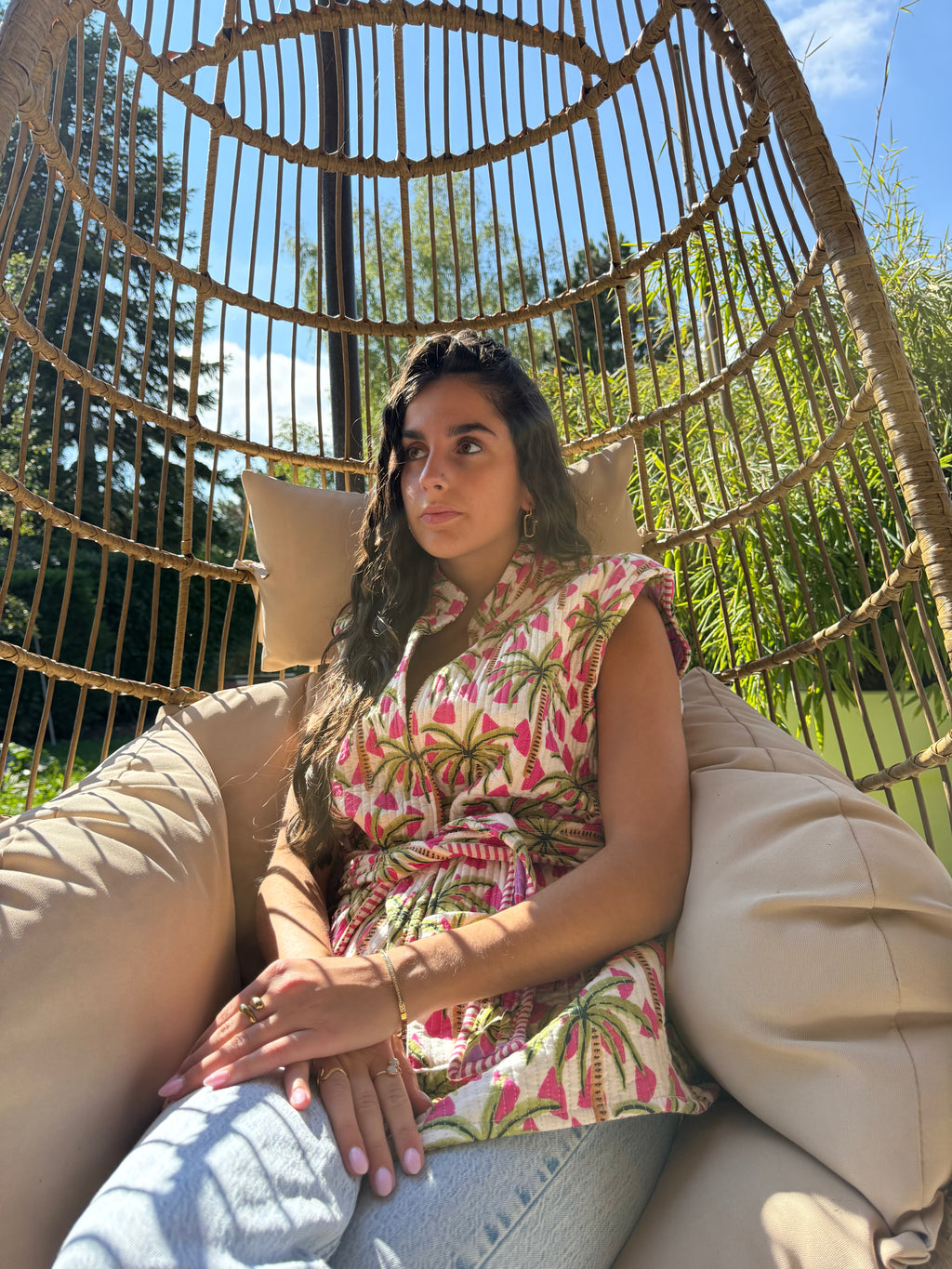 Veste sans Manche Palmiers