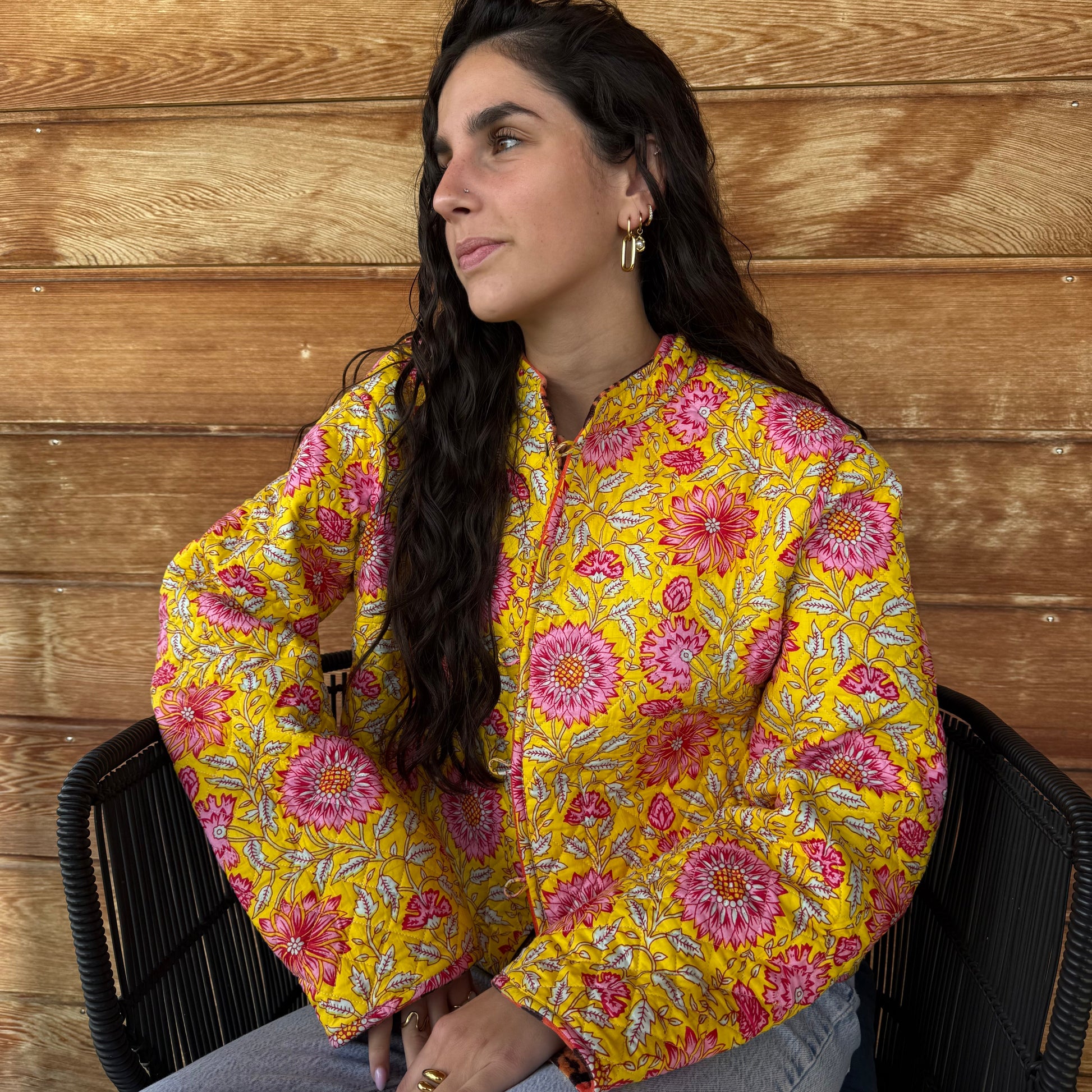 Veste velours orange tigres (Réversible)