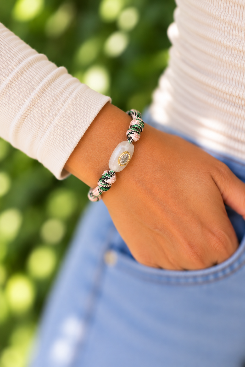 Bracelet Lucky Quartz Blanc