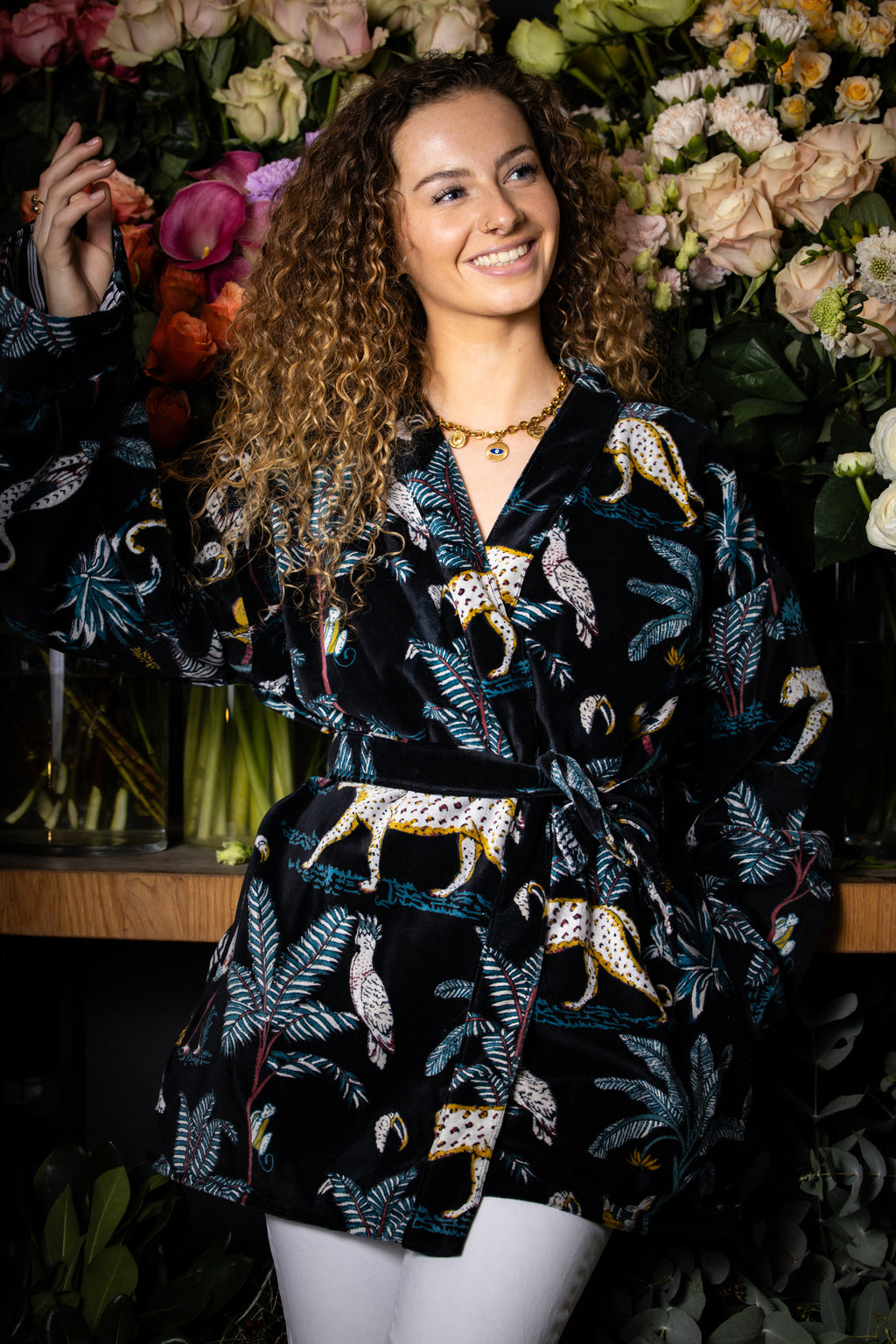 kimono velour noir jolly jungle veste mi saison