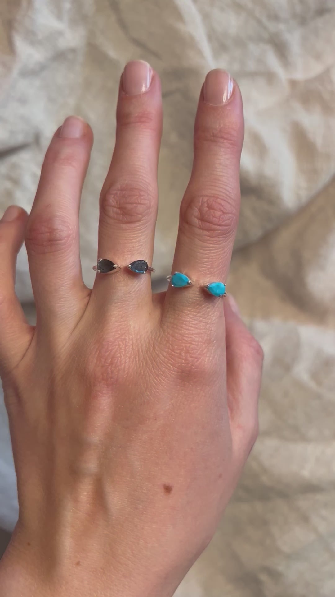 Bague Mia Réglable Turquoise Argent