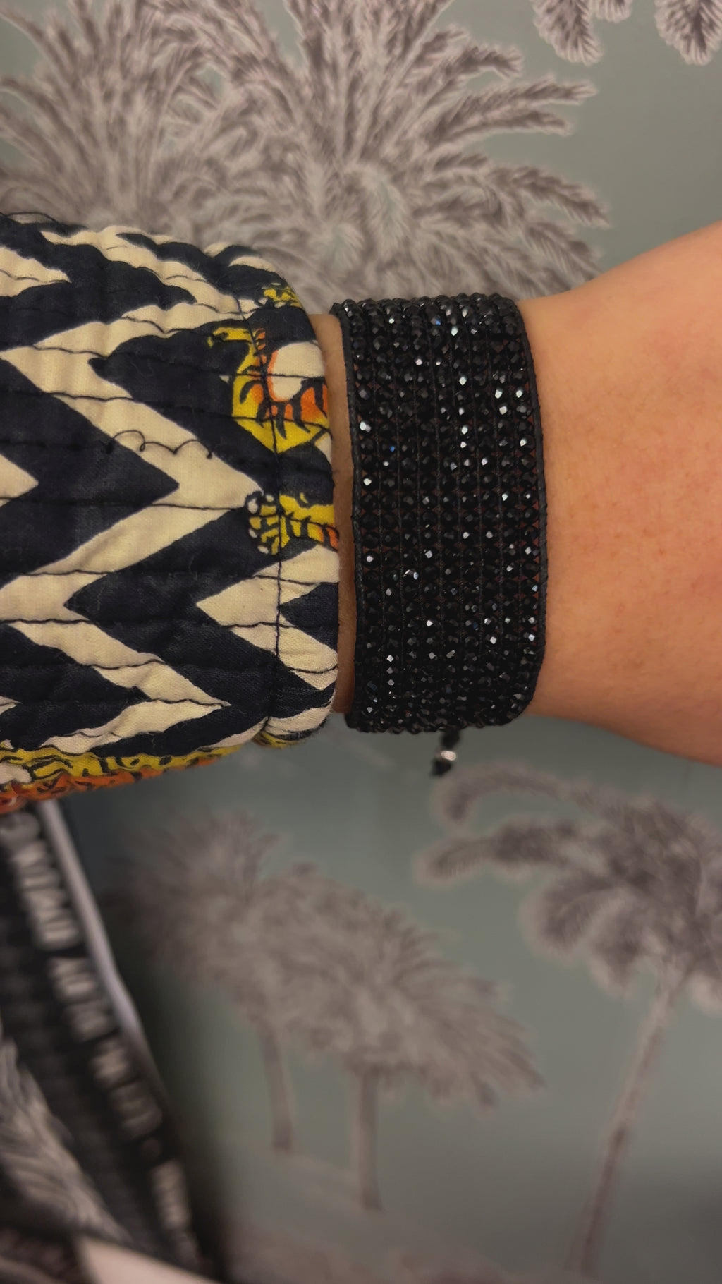 Bracelet Tissé Spinelle Noire