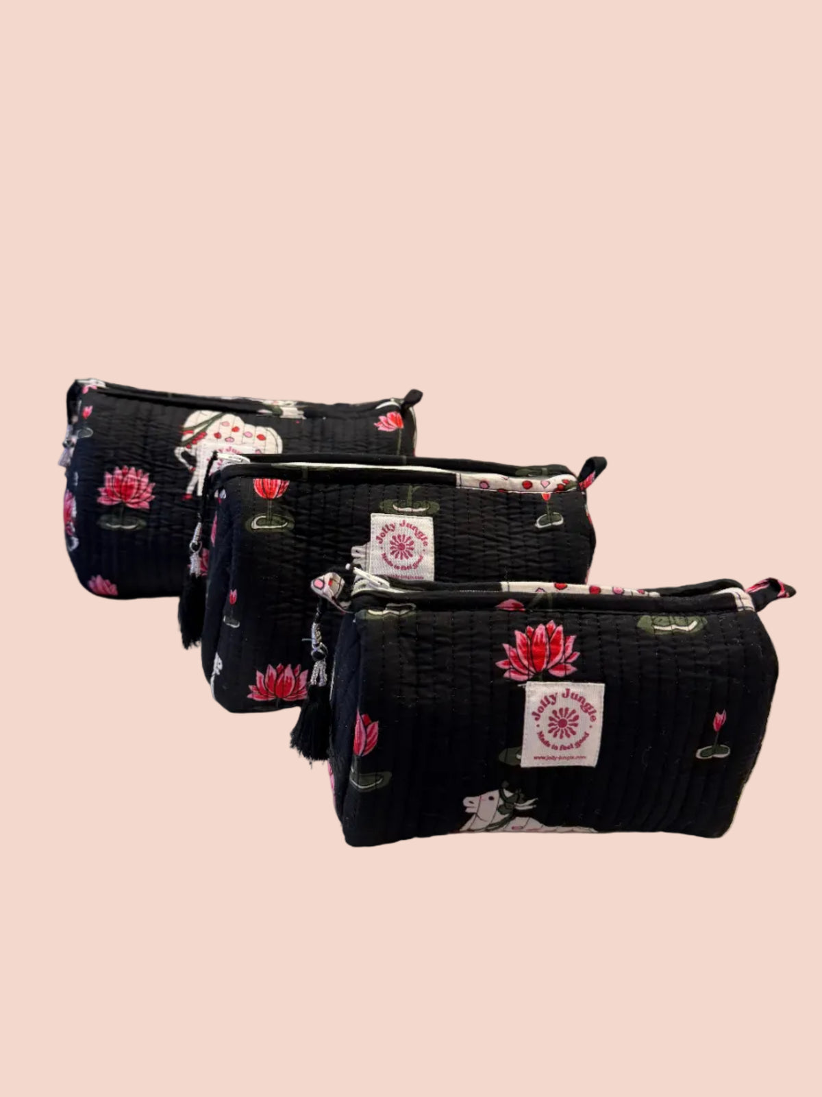 Trousse fleurs Noire
