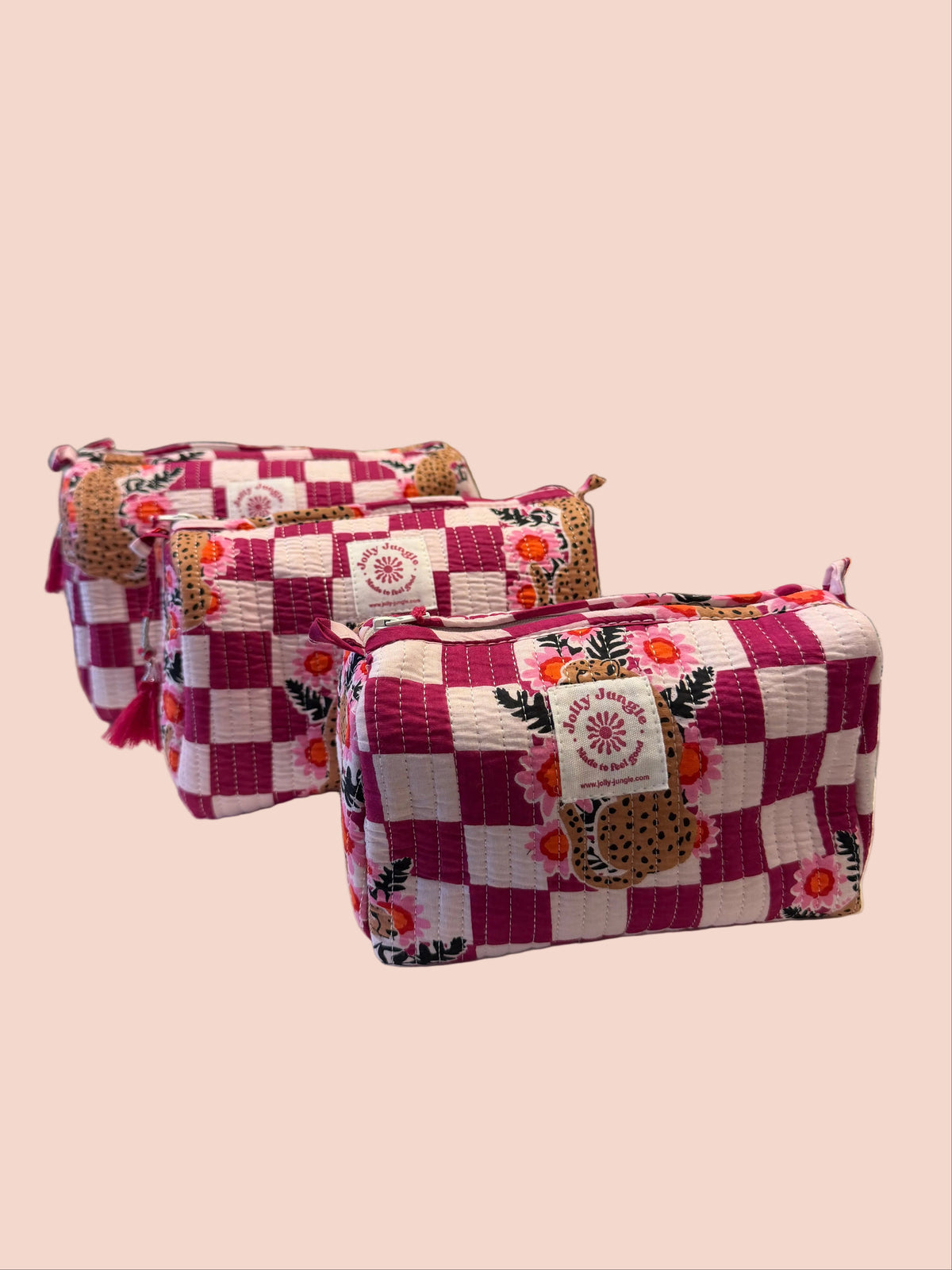 Trousse quadrillée léopard