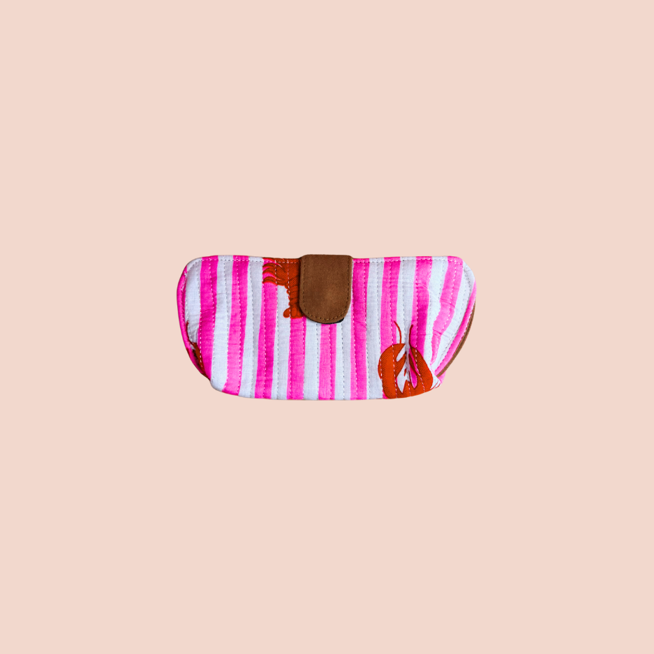 Étui à lunettes Homards rose