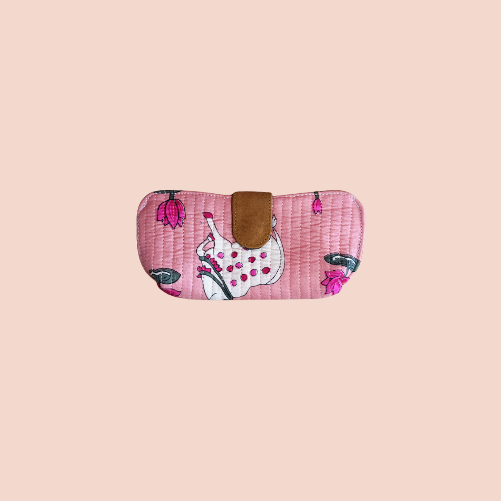 Étui à lunettes Fleurs Rose