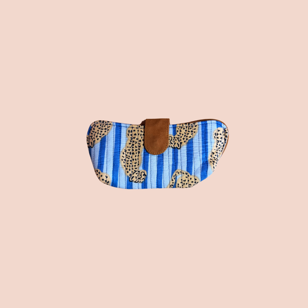 Étui à lunettes Léopards Bleu