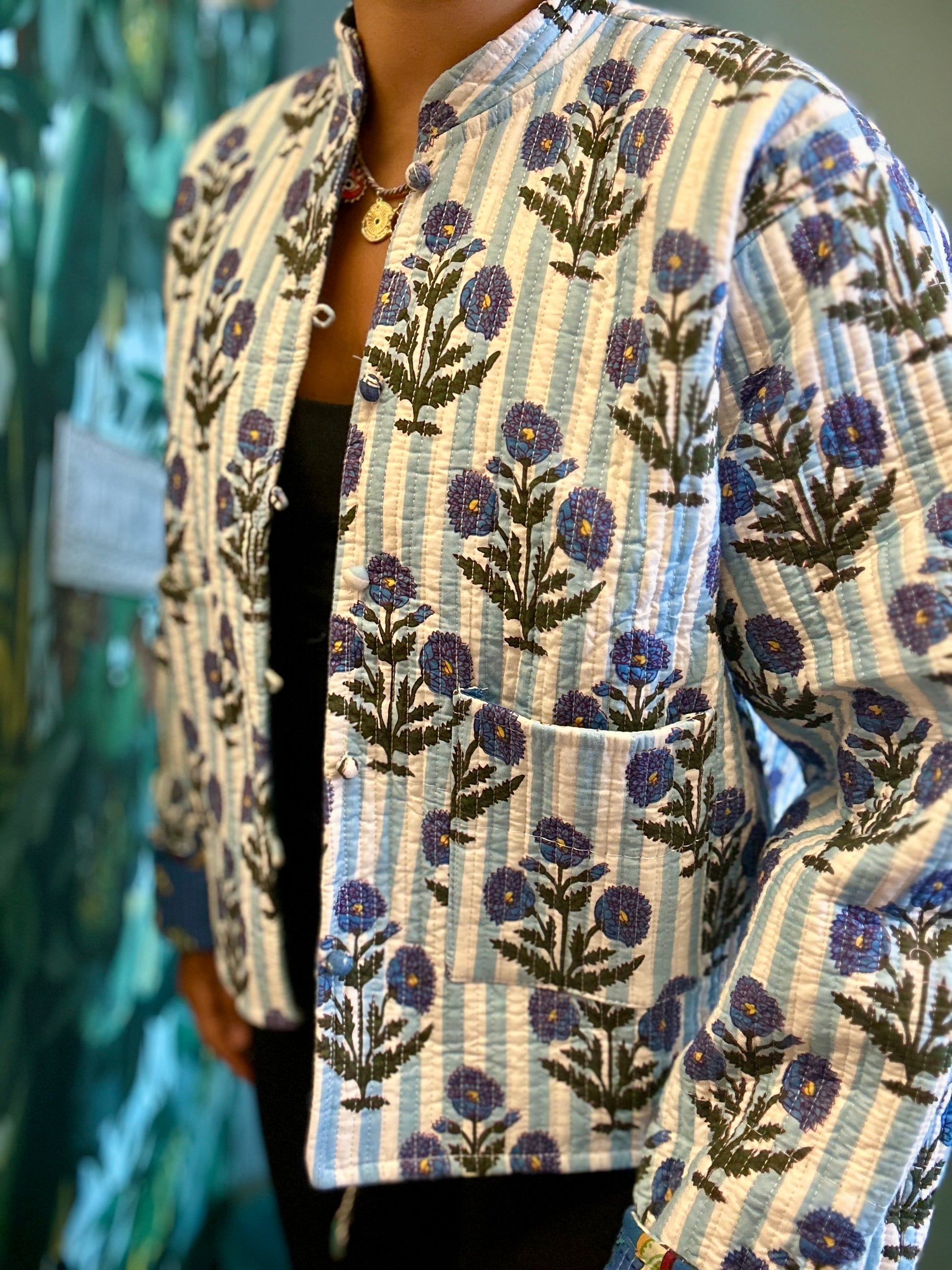 Veste Naya Bleue Rayée (Réversible)