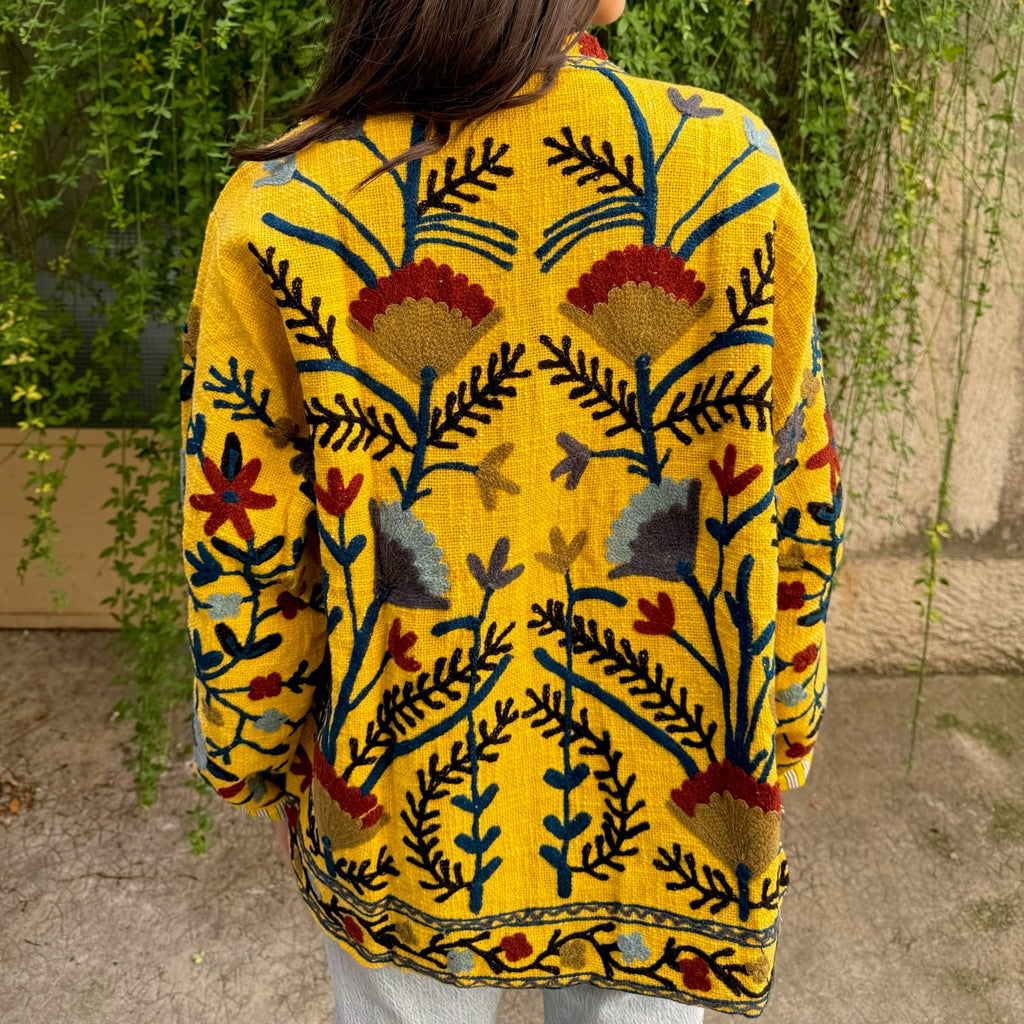 Veste Brodée Jaune