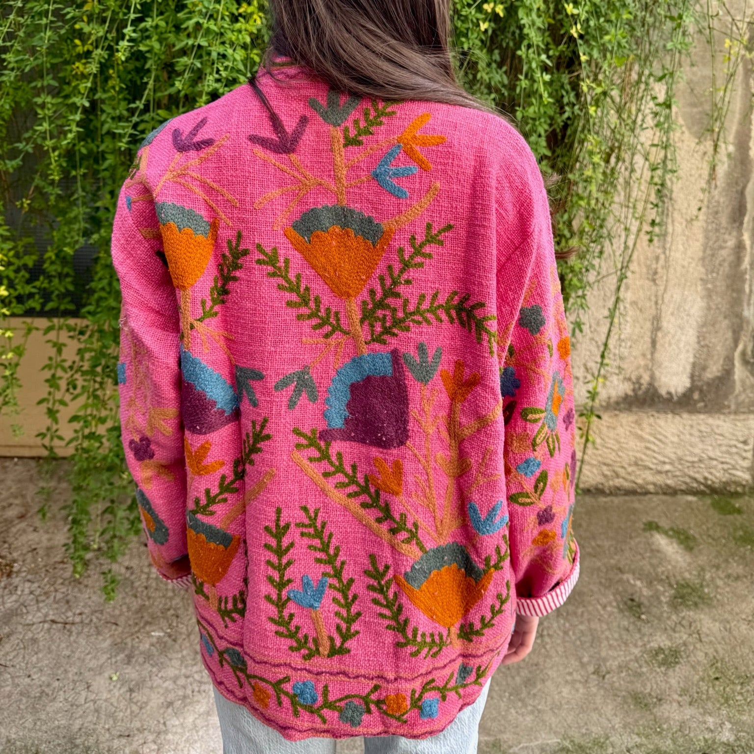 Veste Brodée Framboise