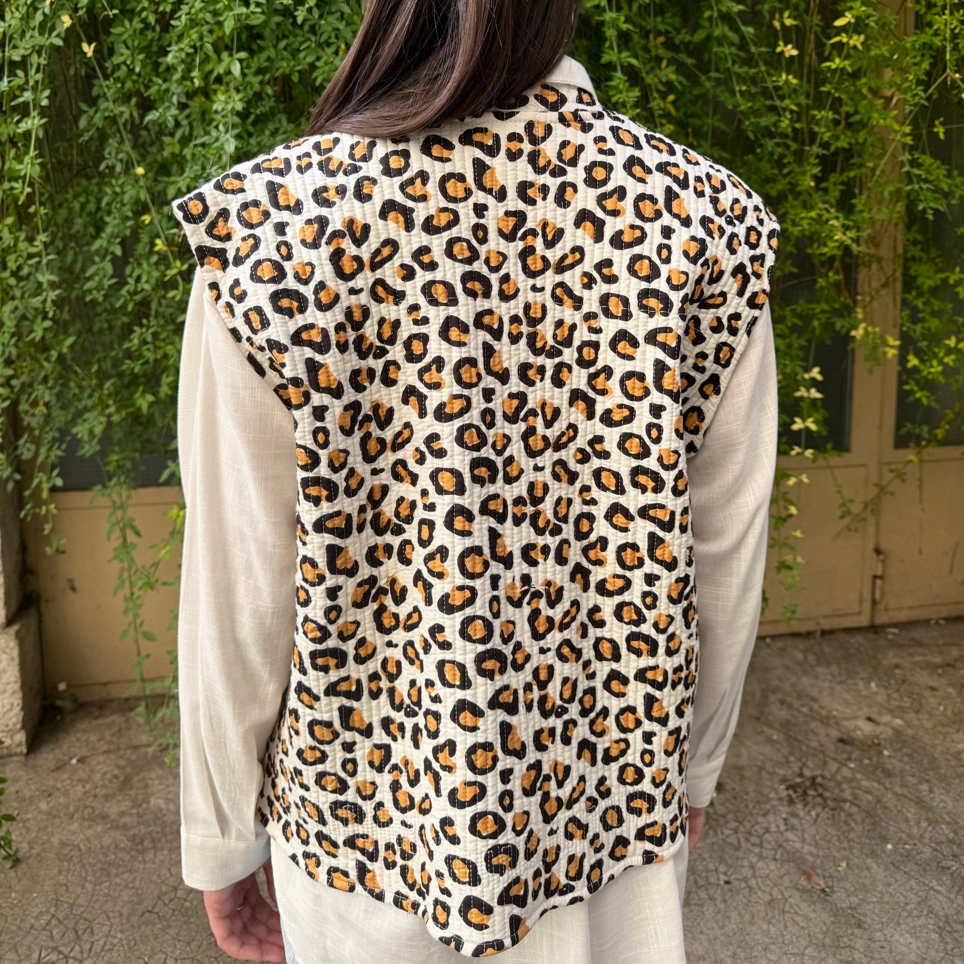 Veste sans Manche Léopard