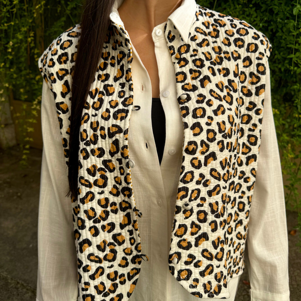 Veste sans Manche Léopard