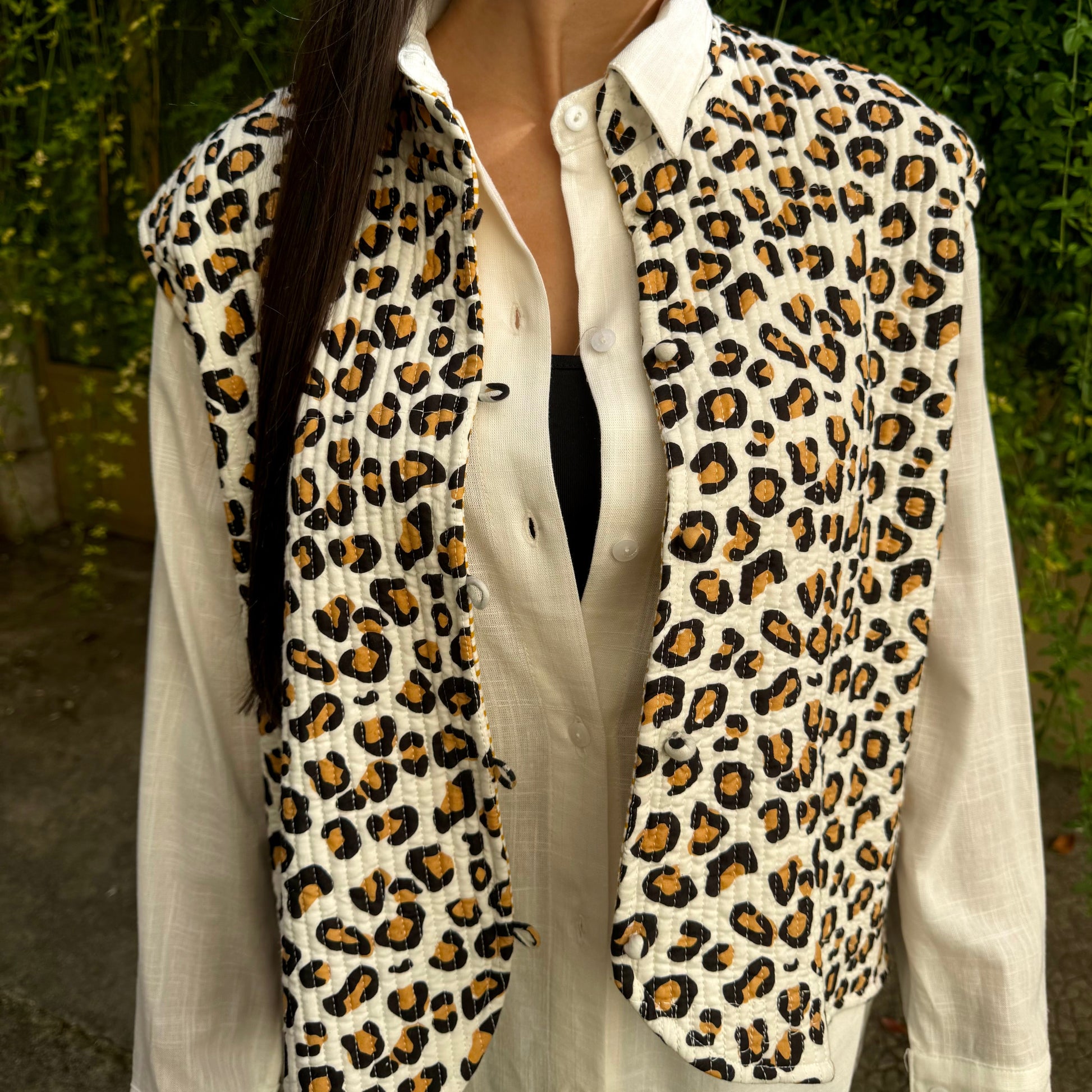 Veste sans Manche Léopard
