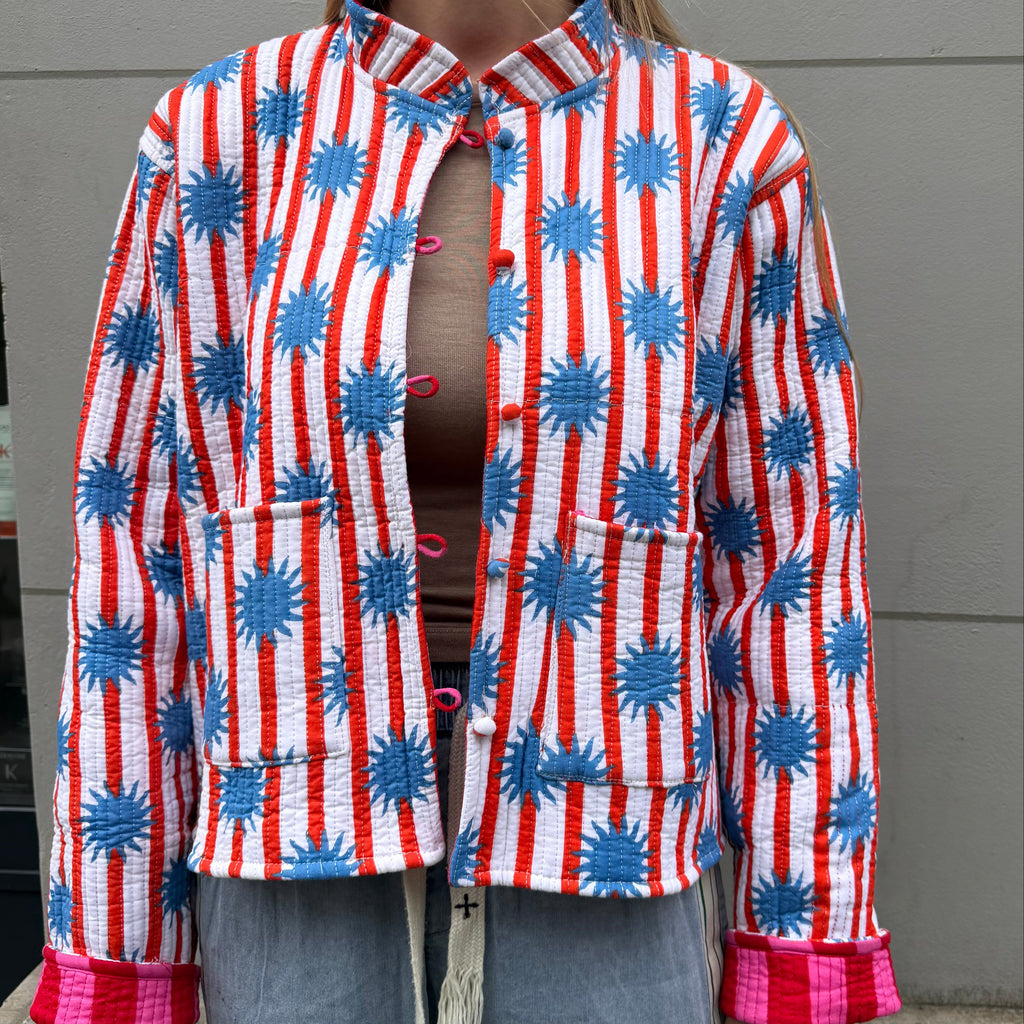 Veste Naya Rayée Soleil Bleu & Orange