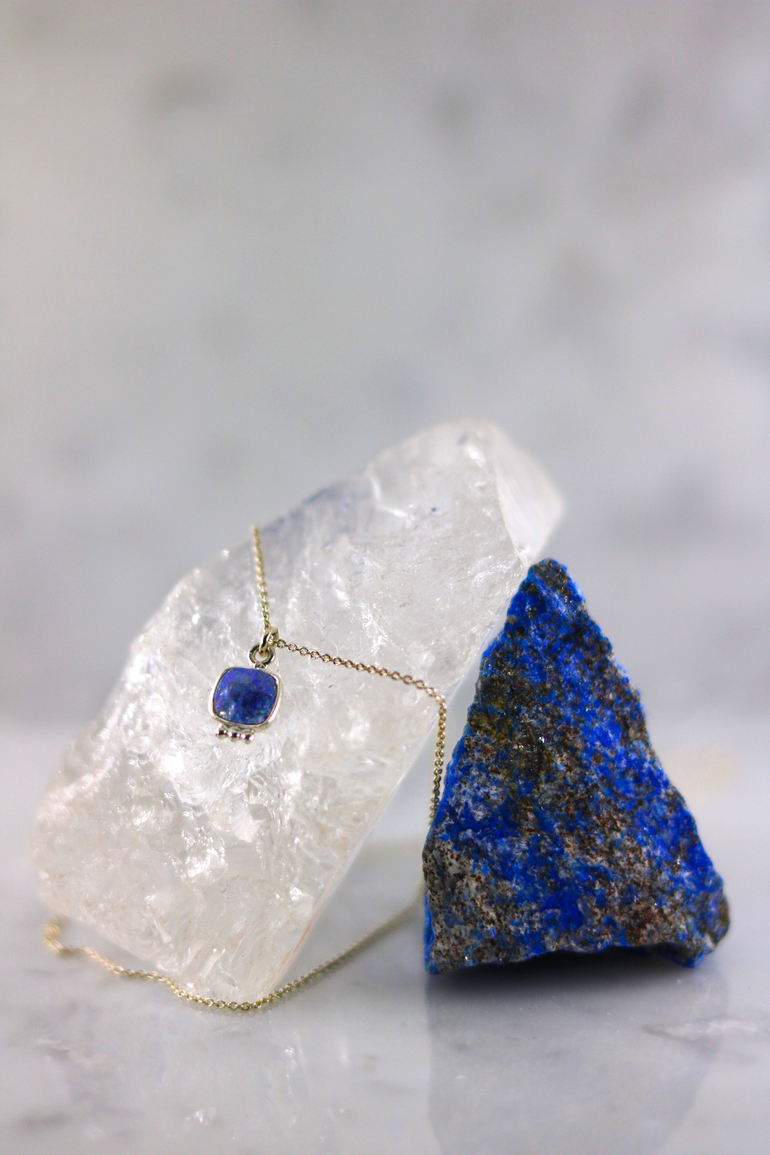 collier argent lapis lazuli - Jolly Jungle